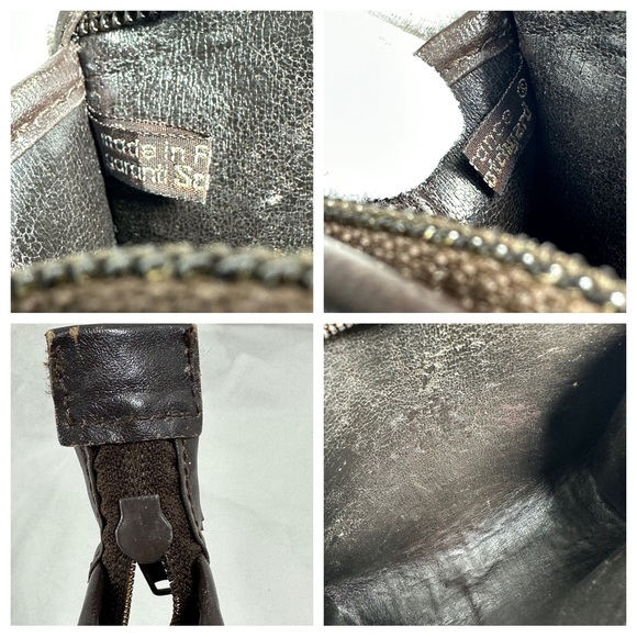 Genuine CHRISTIAN DIOR vintage brown canvas clutch with logo 70s - Picture 11 of 12